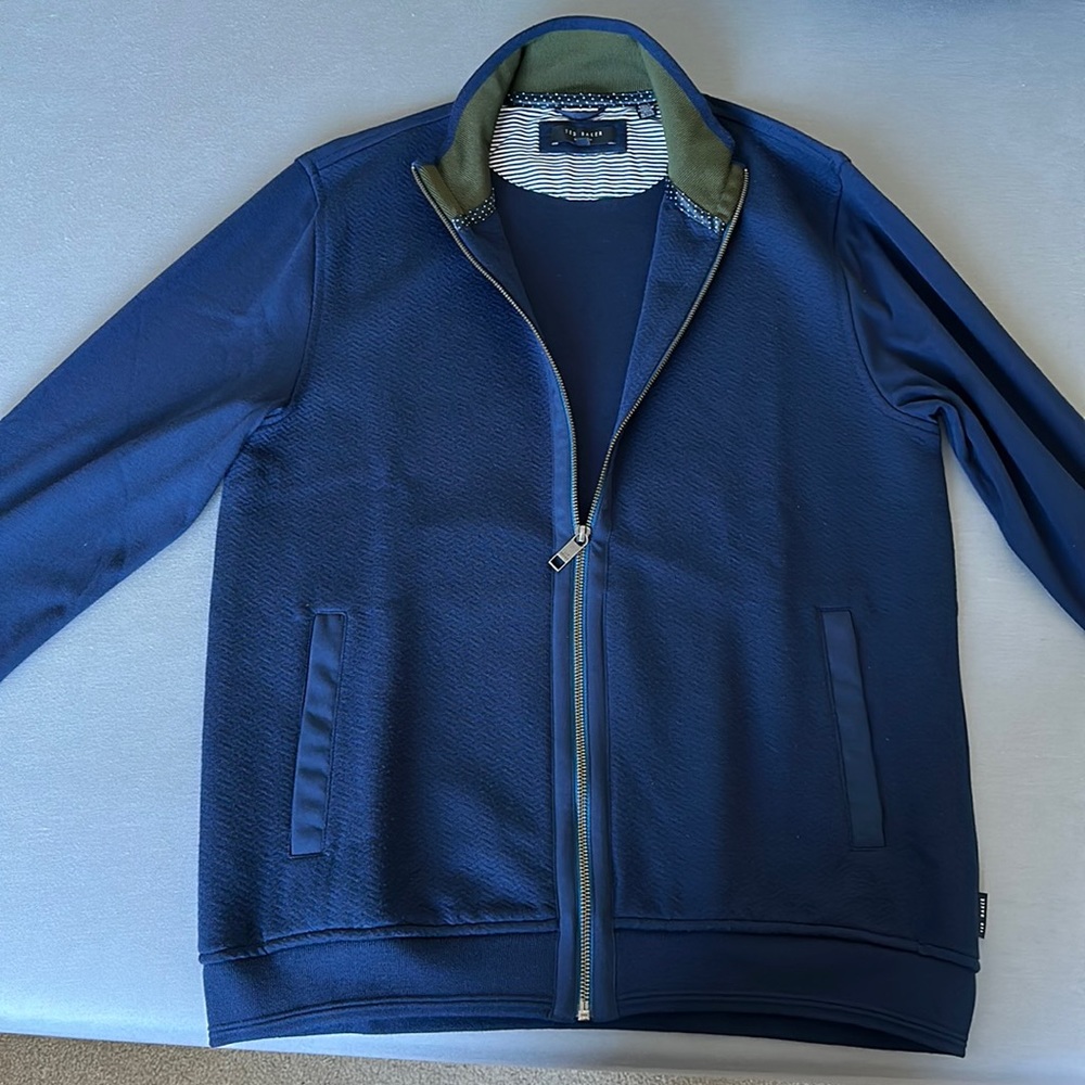 Ted Baker navy blue sweatshirt with zipper